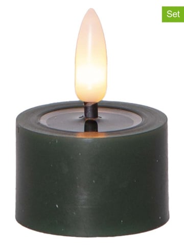 STAR Trading Świece LED (2 szt.) w kolorze zielonym - wys. 4 x Ø 5 cm