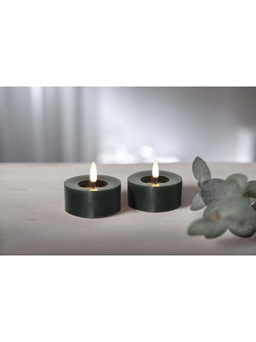 STAR Trading Świece LED (2 szt.) w kolorze zielonym - wys. 5,5 x Ø 7 cm