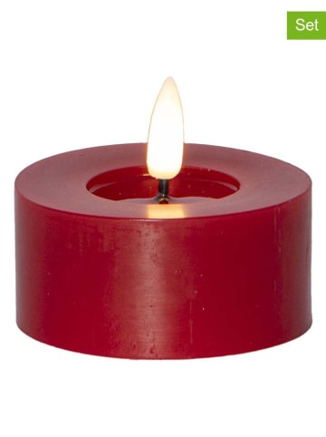 STAR Trading 2er-Set: LED-Wachskerzen in Rot - (H)5,5 x Ø 7 cm