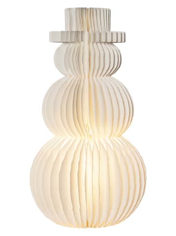 STAR Trading Dekoracyjna lampa "Snowman" w kolorze białym - wys. 50 x Ø 22 cm