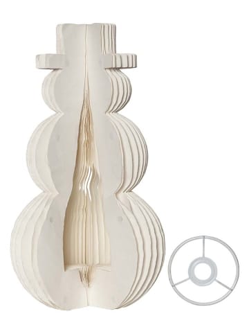 STAR Trading Dekoleuchte "Snowman" in Weiß - (H)50 Ø 22 cm
