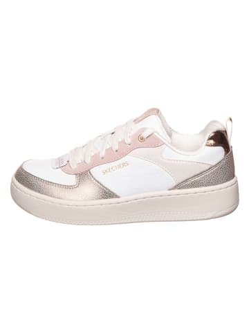 Skechers Leder-Sneakers "Sport Court" in Weiß/ Gold