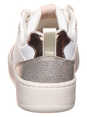 Skechers Leder-Sneakers "Sport Court" in Weiß/ Gold