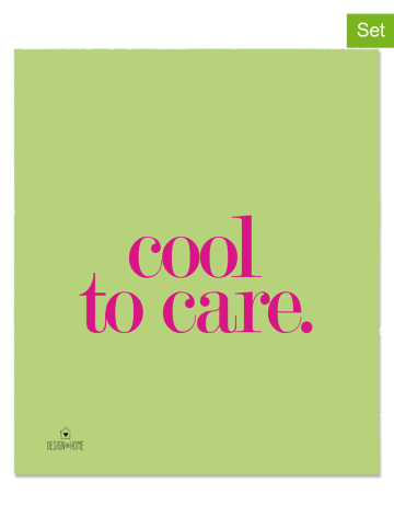 Design@Home 2er-Set: Schwammtücher "Cool to care" in Grün - (L)20 x (B)17 cm