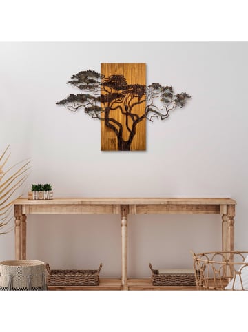 ABERTO DESIGN Wanddecoratie "Tree" bruin/lichtbruin