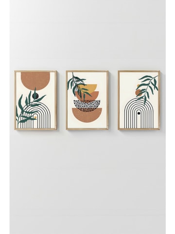 ABERTO DESIGN 3-delige set: ingelijste kunstdrukken - (B)33 x (H)48 cm