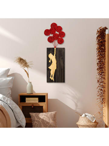 ABERTO DESIGN Dekoracja ścienna "Bansky" w kolorze brązowo-czerwonym