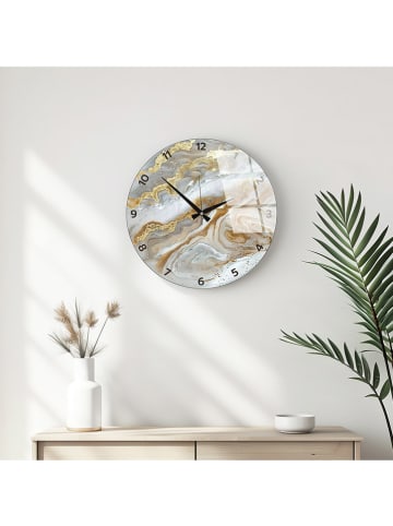 ABERTO DESIGN Wanduhr in Gold/ Hellbraun - Ø 40 cm