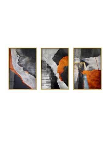 ABERTO DESIGN 3-delige set: ingelijste kunstdrukken op glas