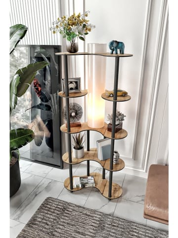 ABERTO DESIGN Lampa stojąca w kolorze jasnobrązowo-czarnym - 65 x 150 x 35 cm