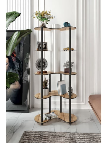 ABERTO DESIGN Standleuchte in Hellbraun/ Schwarz - (B)65 x (H)150 x (T)35 cm