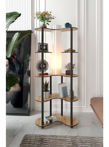 ABERTO DESIGN Standleuchte in Hellbraun/ Schwarz - (B)65 x (H)150 x (T)35 cm