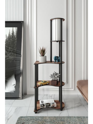 ABERTO DESIGN Standleuchte in Schwarz/ Braun - (B)50 x (H)140 x (T)30 cm