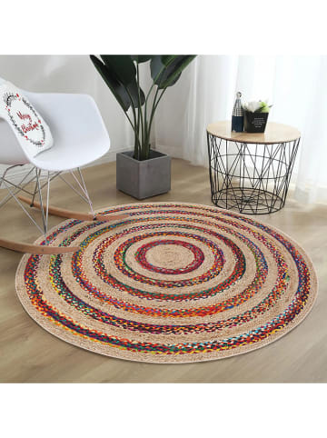 ABERTO DESIGN Kurzflor-Teppich in Beige/ Rot
