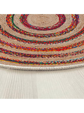 ABERTO DESIGN Kurzflor-Teppich in Beige/ Rot