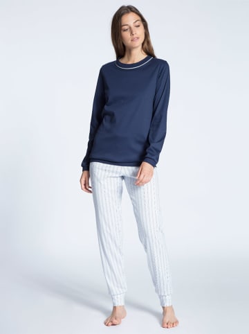 Calida Pyjama lichtblauw/donkerblauw