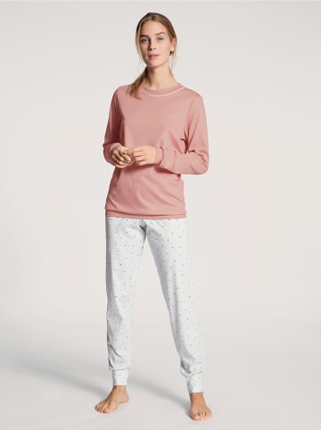 Calida Pyjama in Rosa/ Weiß