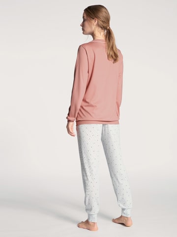 Calida Pyjama in Rosa/ Weiß