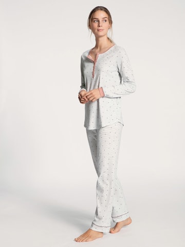 Calida Pyjama in Weiß/ Rosa