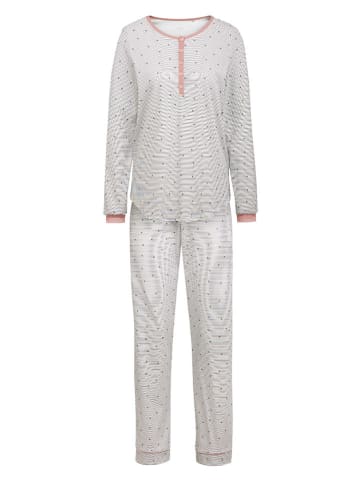 Calida Pyjama in Weiß/ Rosa