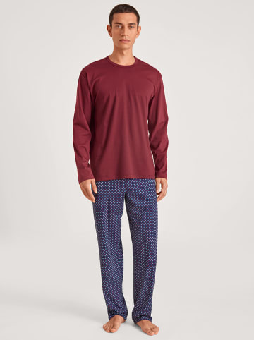 Calida Pyjama in Dunkelblau/ Bordeaux
