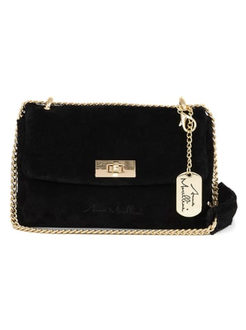 Anna Morellini Leren schoudertas "Marchesa" zwart - (B)21 x (H)14 x (D)9,5 cm