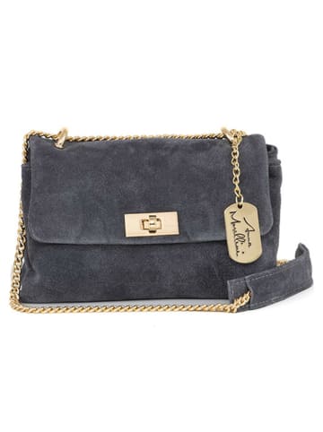 Anna Morellini Leren schoudertas "Marchesa" grijs - (B)21 x (H)14 x (D)9,5 cm
