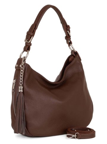 Lia Biassoni Leren schoudertas "Monate" bruin - (B)36 x (H)26 x (D)10 cm