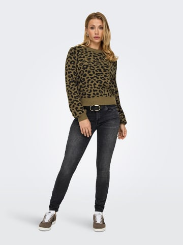JDY Pullover "Lorraine" in Khaki/ Schwarz
