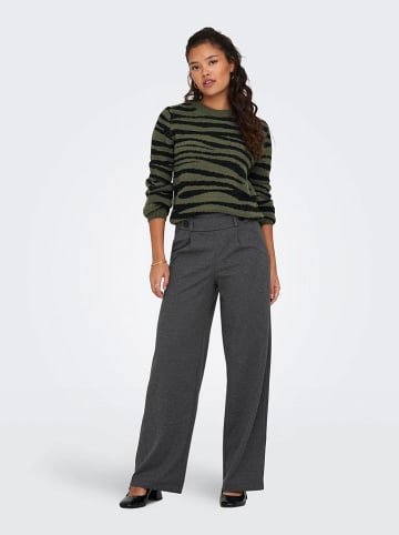 JDY Pullover "Lorraine" in Dunkelgrün/ Schwarz