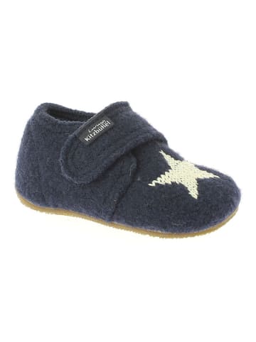 Living Kitzbühel Wollen pantoffels "Sterren" donkerblauw