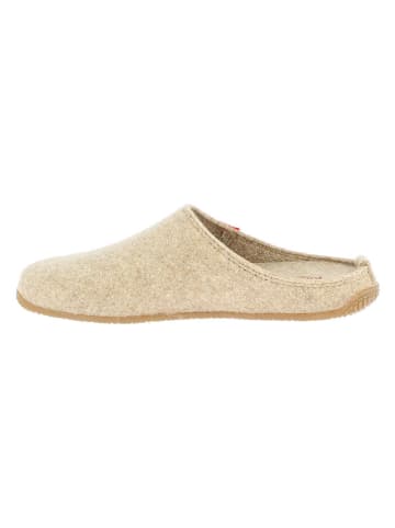 Living Kitzbühel Woll-Hausschuhe "Gipfelkreuz" in Beige