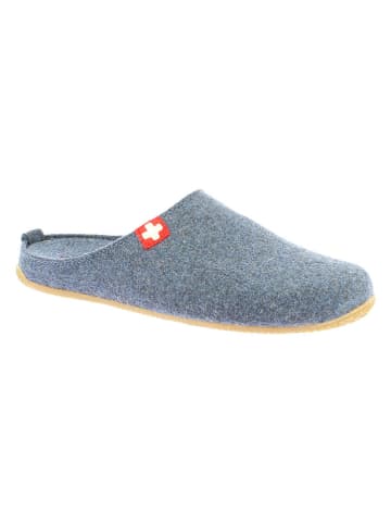 Living Kitzbühel Wollen pantoffels "Rodekruis" donkerblauw