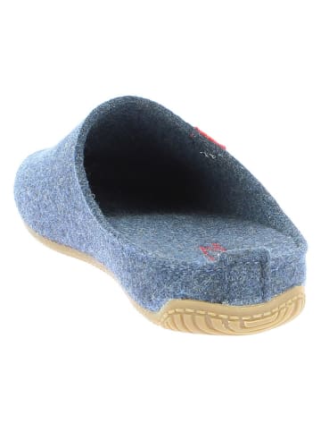 Living Kitzbühel Wollen pantoffels "Rodekruis" donkerblauw