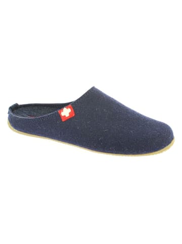 Living Kitzbühel Wollen pantoffels "Rodekruis" donkerblauw