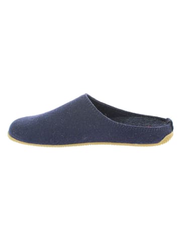 Living Kitzbühel Wollen pantoffels "Rodekruis" donkerblauw