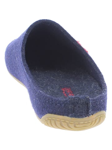 Living Kitzbühel Wollen pantoffels "Rodekruis" donkerblauw