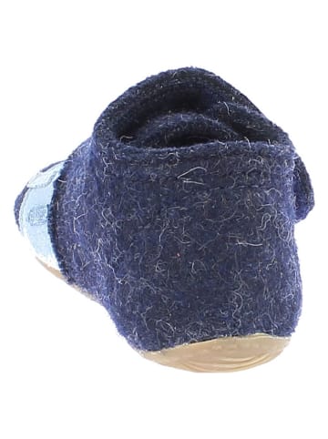 Living Kitzbühel Wollen pantoffels "Tijger & Voetbal" donkerblauw