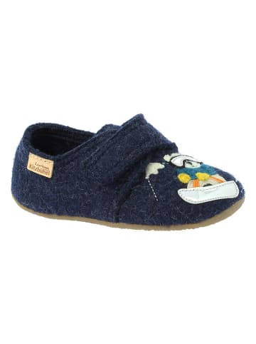 Living Kitzbühel Wollen pantoffels "Snowbear" donkerblauw
