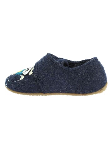 Living Kitzbühel Wollen pantoffels "Snowbear" donkerblauw
