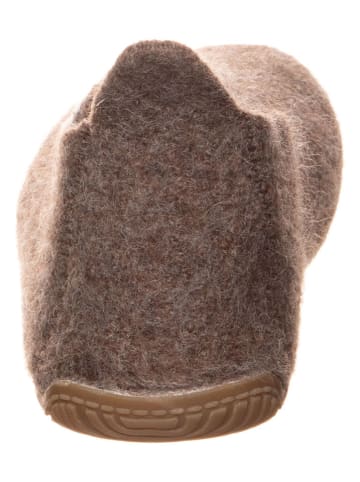 Living Kitzbühel Wollen pantoffels "Rodekruis" bruin