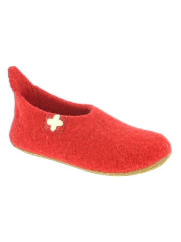 Living Kitzbühel Wollen pantoffels "Rodekruis" rood
