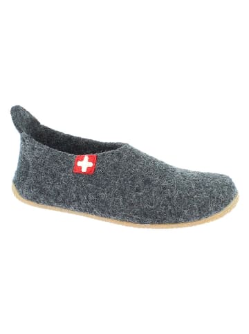 Living Kitzbühel Woll-Hausschuhe "Gipfelkreuz" in Anthrazit