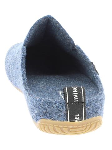 Living Kitzbühel Wollen pantoffels "Rodekruis" blauw
