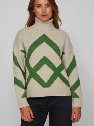 Vila Pullover in Beige/ Grün