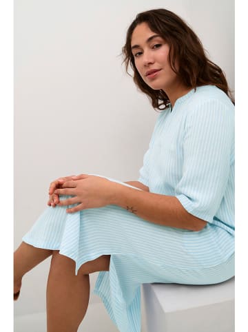 Kaffe Kleid in Weiß/ Hellblau