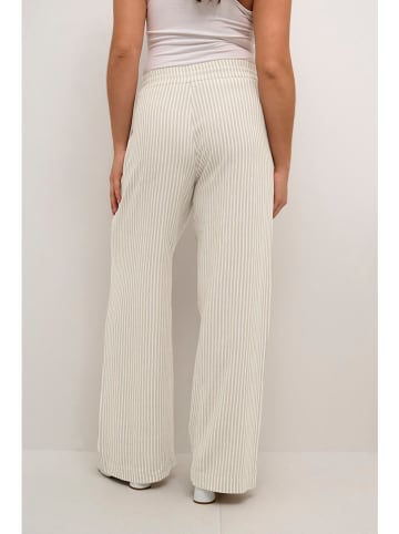 Kaffe Marlenehose in Beige/ Weiß