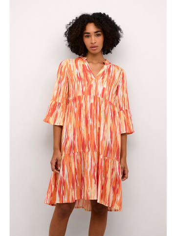 Kaffe Kleid in Orange/ Rot/ Weiß