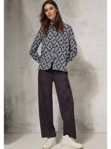 Cecil Bluse in Anthrazit/ Weiß