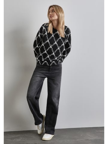 Street One Pullover in Schwarz/ Weiß